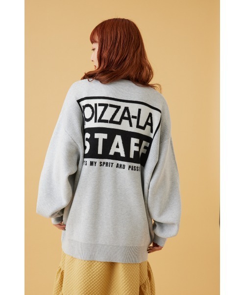 RODEO CROWNS WIDE BOWL（ロデオクラウンズワイドボウル）の「PIZZA-LA CREW KNITトップス（ニット/セーター・レディース・グレー×ホワイト/ブラック・FREE）」の11枚目の写真