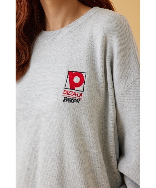 RODEO CROWNS WIDE BOWL（ロデオクラウンズワイドボウル）の「PIZZA-LA CREW KNITトップス（ニット/セーター・レディース・グレー×ホワイト/ブラック・FREE）」の13枚目の写真
