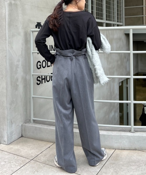 CIAOPANIC TYPY(チャオパニックティピー)の「袖くしゅくしゅシアーTEE(Tシャツ/カットソー・レディース・ブルー/オフホワイト/ブラック・ONE SIZE)」の16枚目の写真