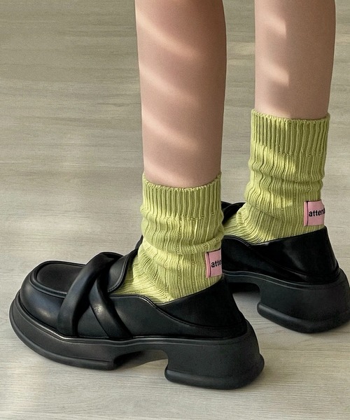 Chick(チック)の「【TAE×Chick】ツイストスクエアトゥローファー(ローファー・レディース・ブラック・23.5/24/23/24.5)」の1枚目の写真