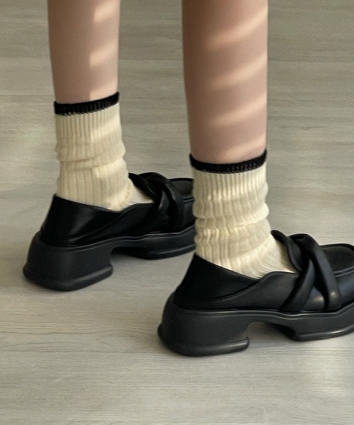 Chick(チック)の「【TAE×Chick】ツイストスクエアトゥローファー(ローファー・レディース・ブラック・23.5/24/23/24.5)」の8枚目の写真