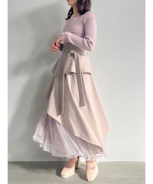 dazzlin（ダズリン）の「アシメティアードプリーツスカートⅡ