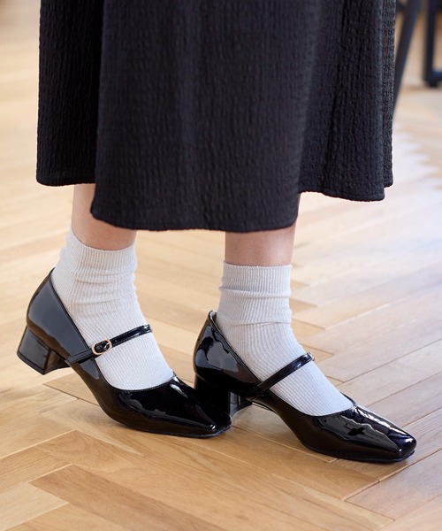 GLOBAL WORK（グローバルワーク）の「らくっションストラップヒールパンプス/992064（パンプス・レディース・ベージュ系その他2/ブラック/ブラック系9・MEDIUM/LARGE）」の20枚目の写真