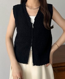 callautia | ブークレダブルジップノースリーブニット(ニット/セーター)