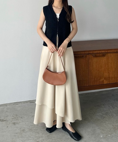 callautia（カラウティア）の「ブークレダブルジップノースリーブニット（ニット/セーター・レディース・グレー/アイボリー/ブラック・MEDIUM）」の14枚目の写真