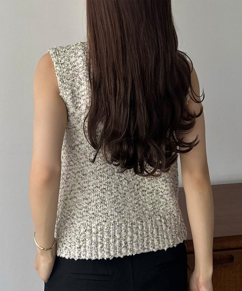 callautia（カラウティア）の「ブークレダブルジップノースリーブニット（ニット/セーター・レディース・グレー/アイボリー/ブラック・MEDIUM）」の11枚目の写真