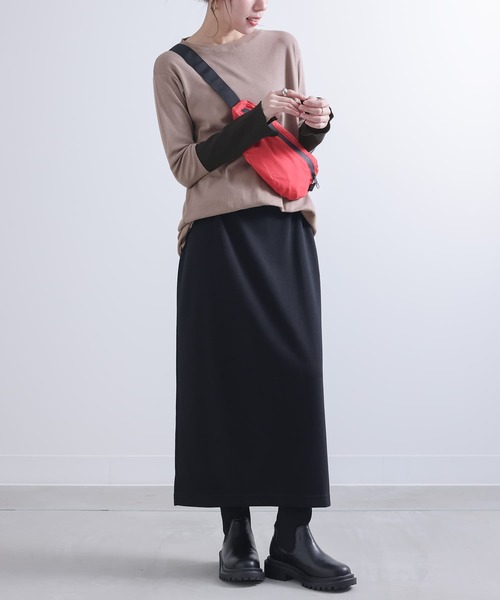 osharewalker（オシャレウォーカー）の「『メロー切り替えロンT』（Tシャツ/カットソー・レディース・オフホワイト/ブラック/モカ・1/2）」の9枚目の写真