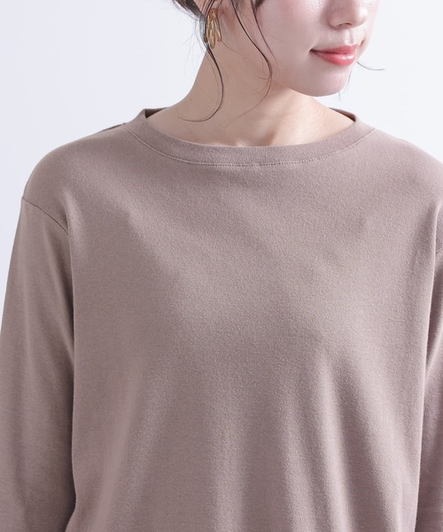 osharewalker（オシャレウォーカー）の「『メロー切り替えロンT』（Tシャツ/カットソー・レディース・オフホワイト/ブラック/モカ・1/2）」の11枚目の写真