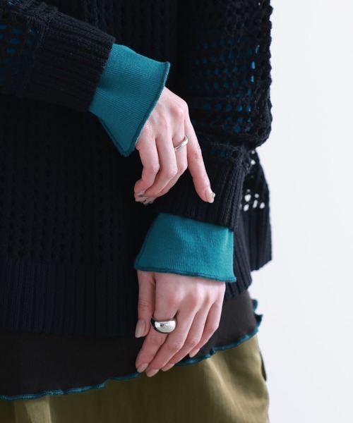 osharewalker（オシャレウォーカー）の「『メロー切り替えロンT』（Tシャツ/カットソー・レディース・オフホワイト/ブラック/モカ・1/2）」の5枚目の写真