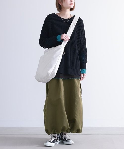 osharewalker（オシャレウォーカー）の「『メロー切り替えロンT』（Tシャツ/カットソー・レディース・オフホワイト/ブラック/モカ・1/2）」の6枚目の写真