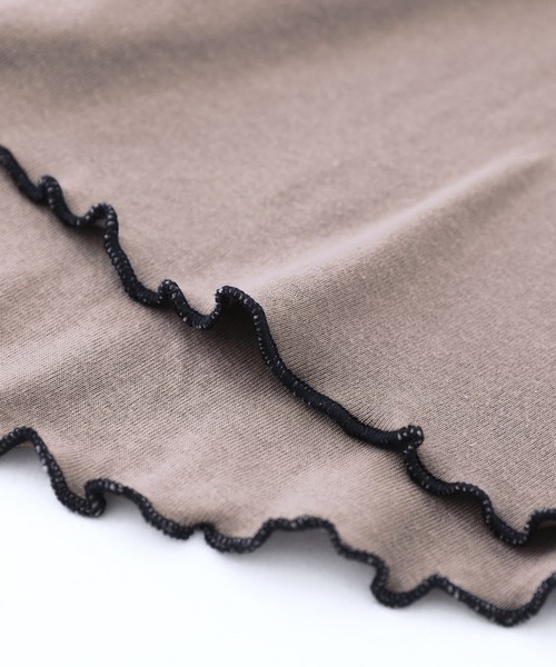 osharewalker（オシャレウォーカー）の「『メロー切り替えロンT』（Tシャツ/カットソー・レディース・オフホワイト/ブラック/モカ・1/2）」の22枚目の写真