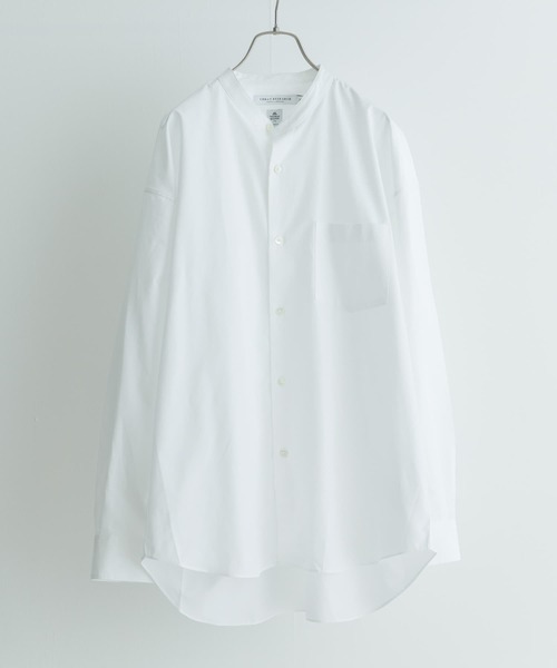 THOMAS MASON（トーマス メイソン）の「トーマスメイソンバンドカラーオーバーシャツ（シャツ/ブラウス・メンズ・ストライプ/ロイヤルブルー/ホワイト/ブラック・MEDIUM/LARGE/X-LARGE）」の2枚目の写真