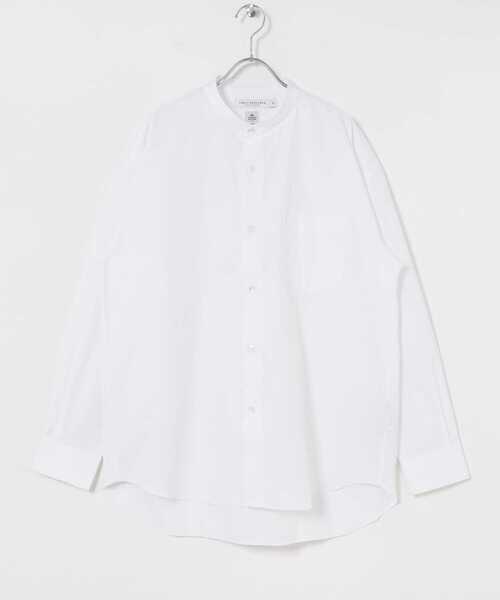 THOMAS MASON（トーマス メイソン）の「トーマスメイソンバンドカラーオーバーシャツ（シャツ/ブラウス・メンズ・ストライプ/ロイヤルブルー/ホワイト/ブラック・MEDIUM/LARGE/X-LARGE）」の9枚目の写真