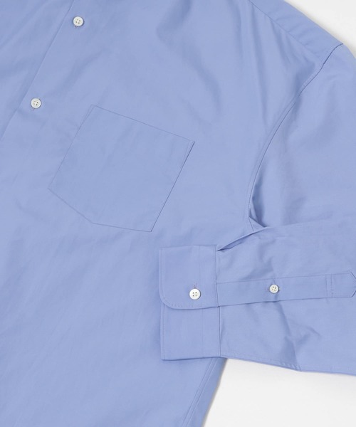 THOMAS MASON（トーマス メイソン）の「トーマスメイソンバンドカラーオーバーシャツ（シャツ/ブラウス・メンズ・ストライプ/ロイヤルブルー/ホワイト/ブラック・MEDIUM/LARGE/X-LARGE）」の13枚目の写真