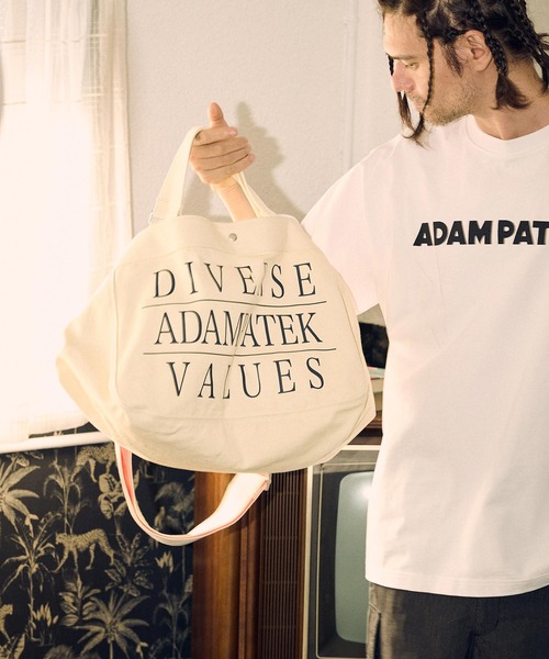 ADAM PATEK（アダムパテック）の「ADAMPATEK/news paper bag/ニュースペーパーバッグ（ショルダーバッグ・メンズ・ブラック/ホワイト・FREE）」の3枚目の写真