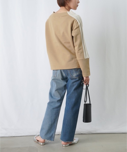 LUCA/LADY LUCK LUCA（ルカ/レディラックルカ）の「LC/LLL 裏毛ラインプルオーバー / 配色リブデザインモックネックプルオーバー（Tシャツ/カットソー・レディース・ライトベージュ/グレー/ブラック・FREE）」の18枚目の写真