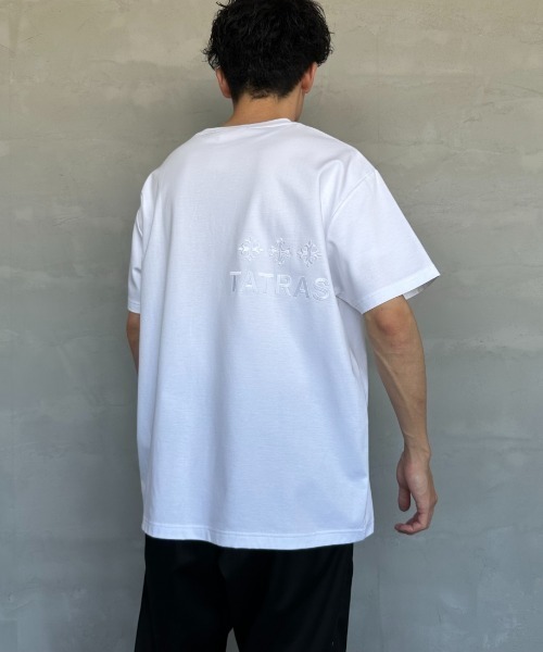 【タトラス】GLUTO バックロゴ 刺繍 ショートスリーブTシャツ TATRAS/タトラス] 別注 GLUTO バックロゴ刺繍ショートスリーブT