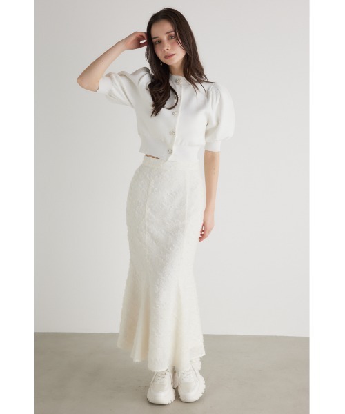 rienda（リエンダ）の「2WAYビジューニットカーデトップス 春服（カーディガン/ボレロ・レディース・ブラック/ホワイト/ピンク/ライトグレー・FREE）」の7枚目の写真