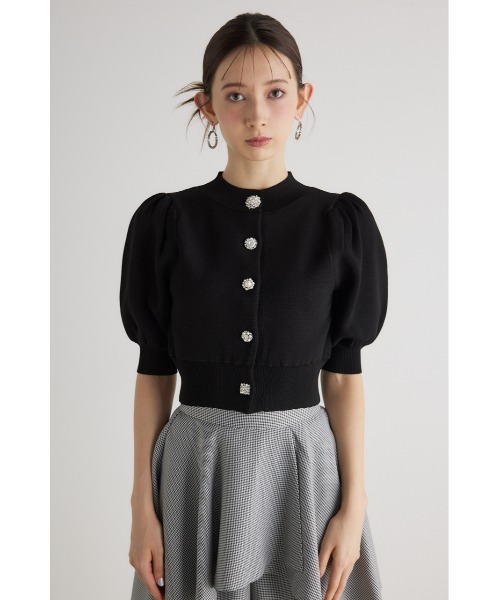 rienda（リエンダ）の「2WAYビジューニットカーデトップス 春服（カーディガン/ボレロ・レディース・ブラック/ホワイト/ピンク/ライトグレー・FREE）」の14枚目の写真