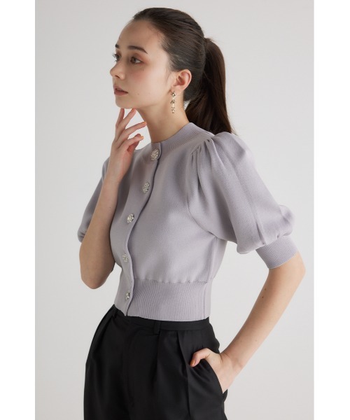 rienda（リエンダ）の「2WAYビジューニットカーデトップス 春服（カーディガン/ボレロ・レディース・ブラック/ホワイト/ピンク/ライトグレー・FREE）」の16枚目の写真