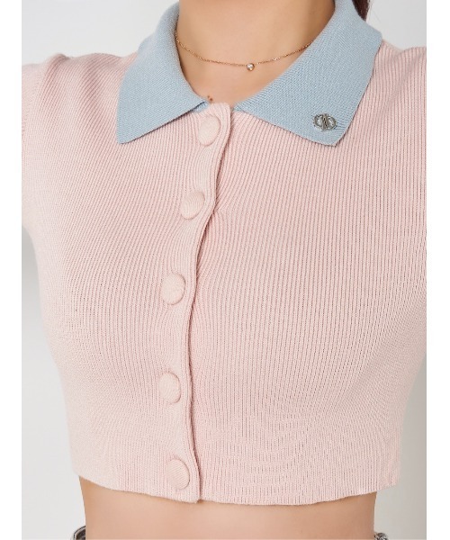 Darich(ダーリッチ)の「DDボタンバイカラーニットトップス(ニット/セーター・レディース・ホワイト/ピンク・FREE)」の14枚目の写真