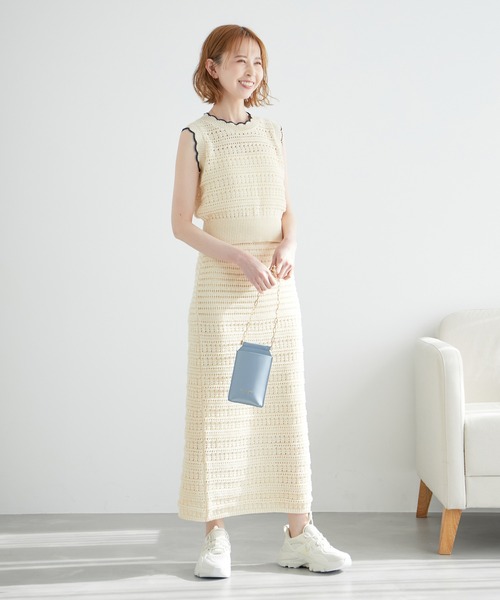 ROPE' PICNIC（ロペピクニック）の「セットアップ対応/透かし編みテープヤーンクロップドニットプルオーバー（ニット/セーター・レディース・ホワイト系その他5/ブラック系その他/ブラウン系その他2/レッド系その他・38）」の11枚目の写真