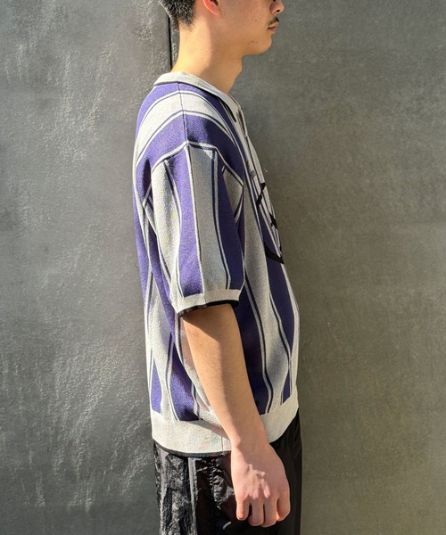 CIAOPANIC(チャオパニック)の「【ユニセックス】フットボールニットシャツ(Tシャツ/カットソー・レディース・ブラック/ピンク/グリーン/アイボリー・FREE)」の16枚目の写真