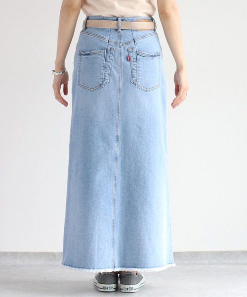 cepo(セポ)の「ベルト付きデニムクラッシュスカート<セットアップ可能>(デニムスカート・レディース・ブルー系2/ブルー系3・S/M/L)」の16枚目の写真