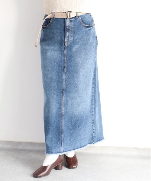 cepo(セポ)の「ベルト付きデニムクラッシュスカート<セットアップ可能>(デニムスカート・レディース・ブルー系2/ブルー系3・S/M/L)」の19枚目の写真