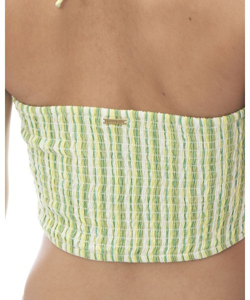 BILLABONG(ビラボン)の「BILLABONG レディース BRIGHT SIDE TOP【2024年春夏モデル】/ビラボンストライプギャザートップス(その他トップス・レディース・グリーン系その他・MEDIUM)」の7枚目の写真