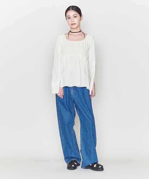 ASTRAET（アストラット）の「＜ASTRAET＞Uネック キリカエ ギャザー 