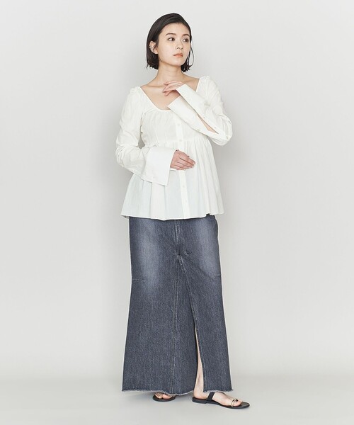 ASTRAET（アストラット）の「＜ASTRAET＞Uネック キリカエ ギャザー 