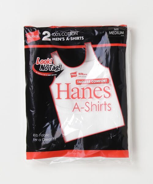 FREAK'S STORE（フリークスストア）の「限定展開 Hanes/ヘインズ 2P Aシャツ / 2枚組 Aシャツ 24SS / HM2-K701（タンクトップ・メンズ・ブラック/ホワイト/オフホワイト・LARGE/MEDIUM）」の4枚目の写真