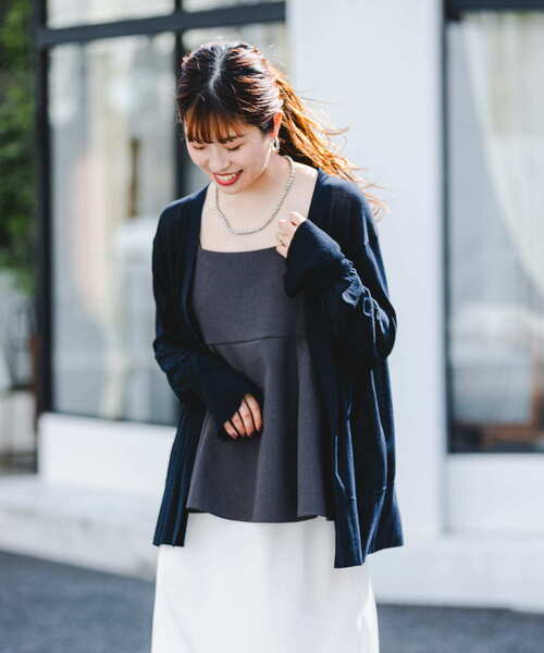 F by ROSSO（エフバイロッソ）の「F by ROSSO　UVCUTウォッシャブルカーディガン（カーディガン/ボレロ・レディース・ネイビー/オフホワイト/ライトグレー・FREE）」の3枚目の写真