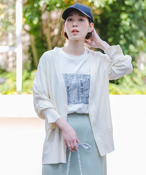 F by ROSSO（エフバイロッソ）の「F by ROSSO　UVCUTウォッシャブルカーディガン（カーディガン/ボレロ・レディース・ネイビー/オフホワイト/ライトグレー・FREE）」の15枚目の写真