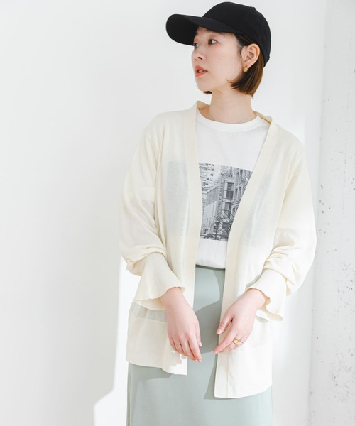 F by ROSSO（エフバイロッソ）の「F by ROSSO　UVCUTウォッシャブルカーディガン（カーディガン/ボレロ・レディース・ネイビー/オフホワイト/ライトグレー・FREE）」の20枚目の写真