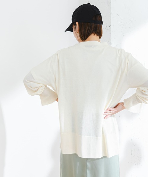 F by ROSSO（エフバイロッソ）の「F by ROSSO　UVCUTウォッシャブルカーディガン（カーディガン/ボレロ・レディース・ネイビー/オフホワイト/ライトグレー・FREE）」の21枚目の写真