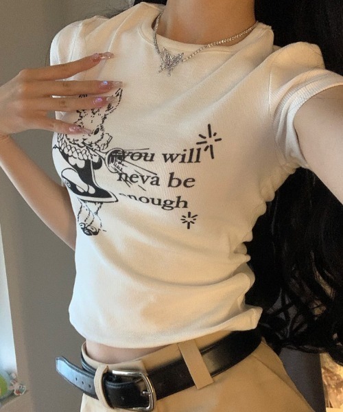 Vipoa(ヴィポア)の「RETRO RABBIT CROP TEE(Tシャツ/カットソー・レディース・ホワイト・FREE)」の11枚目の写真