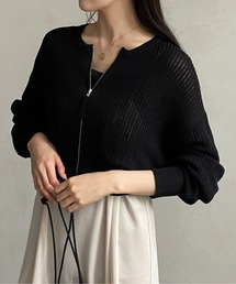 メッシュジップカーディガン