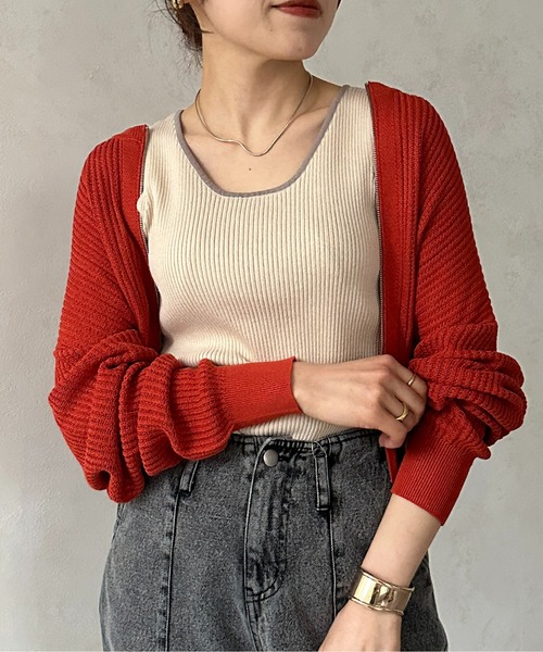 Thevon(ゼボン)の「メッシュジップカーディガン(カーディガン/ボレロ・レディース・オレンジ/アイボリー/ブラック/ブルー・FREE)」の19枚目の写真