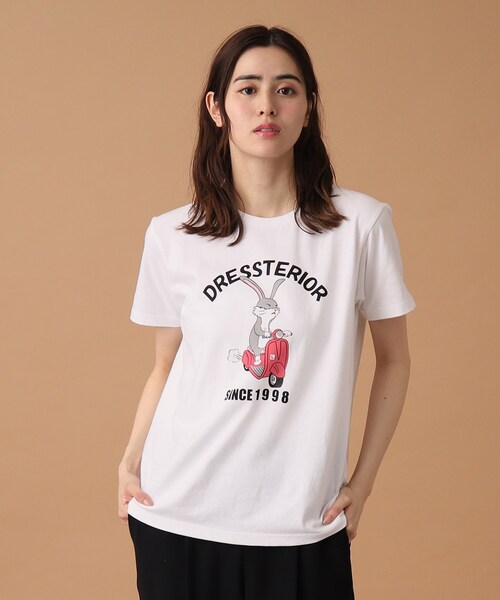 DRESSTERIOR(ドレステリア)の「◆EC・ルクア大阪限定 ベスパラビットT(Tシャツ/カットソー・レディース・ホワイト/ピンク・38/36)」の4枚目の写真