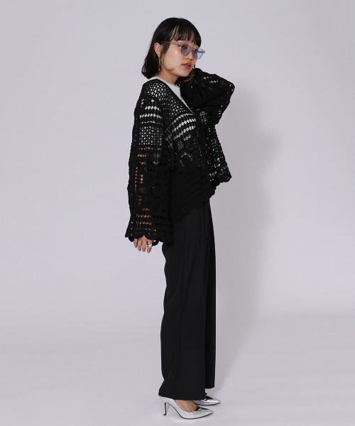 ketty cherie（ケティシェリー）の「チャイナ風デザインベルトタックワイドパンツ≪洗濯機で洗える≫（スラックス・レディース・ベージュ/ブラック・M）」の12枚目の写真