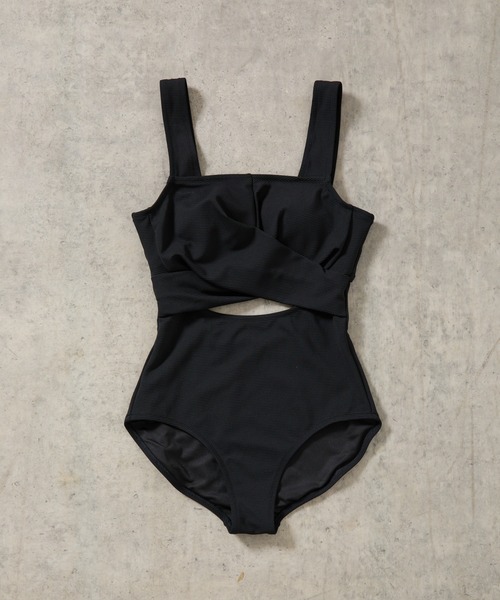 COLONY 2139（コロニートゥーワンスリーナイン）の「カシュクールホールワンピース（水着・レディース・ブラック/ブルー・FREE）」の3枚目の写真