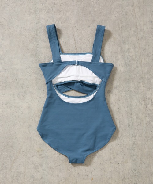 COLONY 2139（コロニートゥーワンスリーナイン）の「カシュクールホールワンピース（水着・レディース・ブラック/ブルー・FREE）」の5枚目の写真