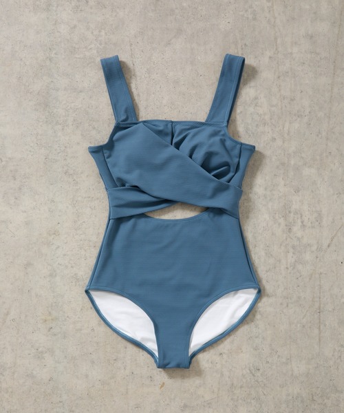 COLONY 2139（コロニートゥーワンスリーナイン）の「カシュクールホールワンピース（水着・レディース・ブラック/ブルー・FREE）」の12枚目の写真