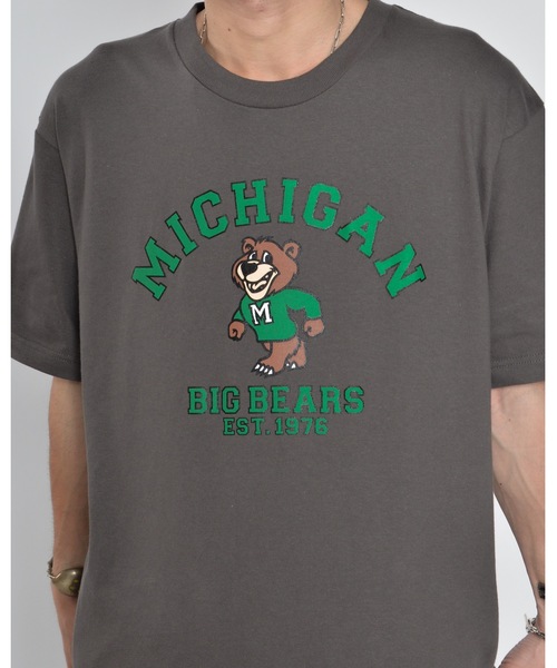 セール】MICHIGANクマプリントTシャツ（Tシャツ/カットソー