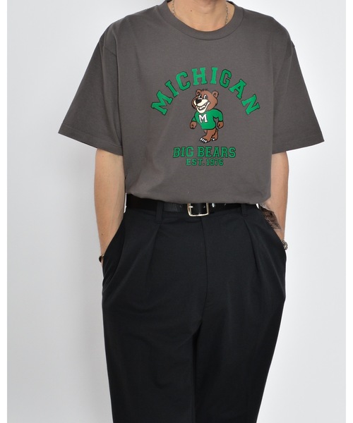 ※レア【新品】GRIS × UNIONINI コラボTシャツ クマ 10-12y セール】MICHIGANクマプリントTシャツ（Tシャツ/カットソー