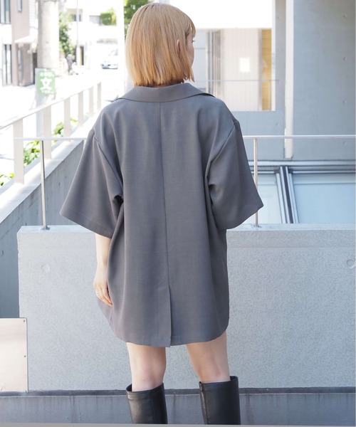 tiptop（ティップトップ）の「[セットアップ対応]リネンライク半袖テーラードジャケット（テーラードジャケット・レディース・アイボリー/チャコールグレー/ブラック/ブラウン・FREE）」の22枚目の写真