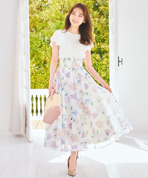 新品　ウィルセレクション　マルチ　フラワー　フレアスカート WILLSELECTION（ウィルセレクション）の「マルチフラワーフレア
