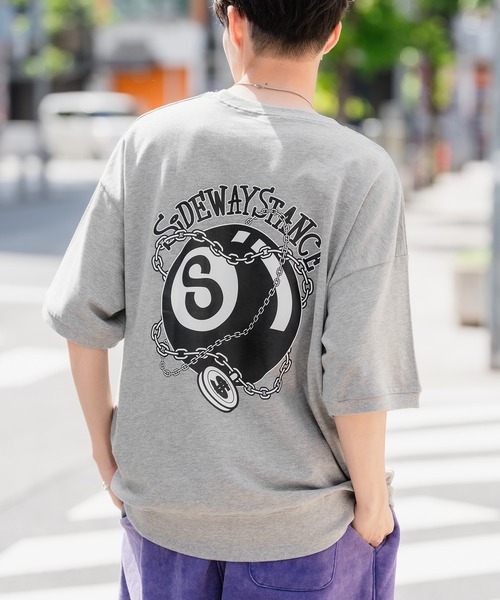 SIDEWAY STANCE（サイドウェイスタンス）の「【SIDEWAY STANCE】プリント 半袖 スウェットシャツ（Tシャツ/カットソー・メンズ・アイボリー系4/パープル系4/ブラック系4/ブラック系2/グレー/アイボリー系3/ブラック/ブルー系3/ブラック系3/ライトグレー系2/グリーン系/ライトグレー系/ライトグレー/ブラック系/アイボリー系2・X-LARGE/LARGE/MEDIUM）」の6枚目の写真